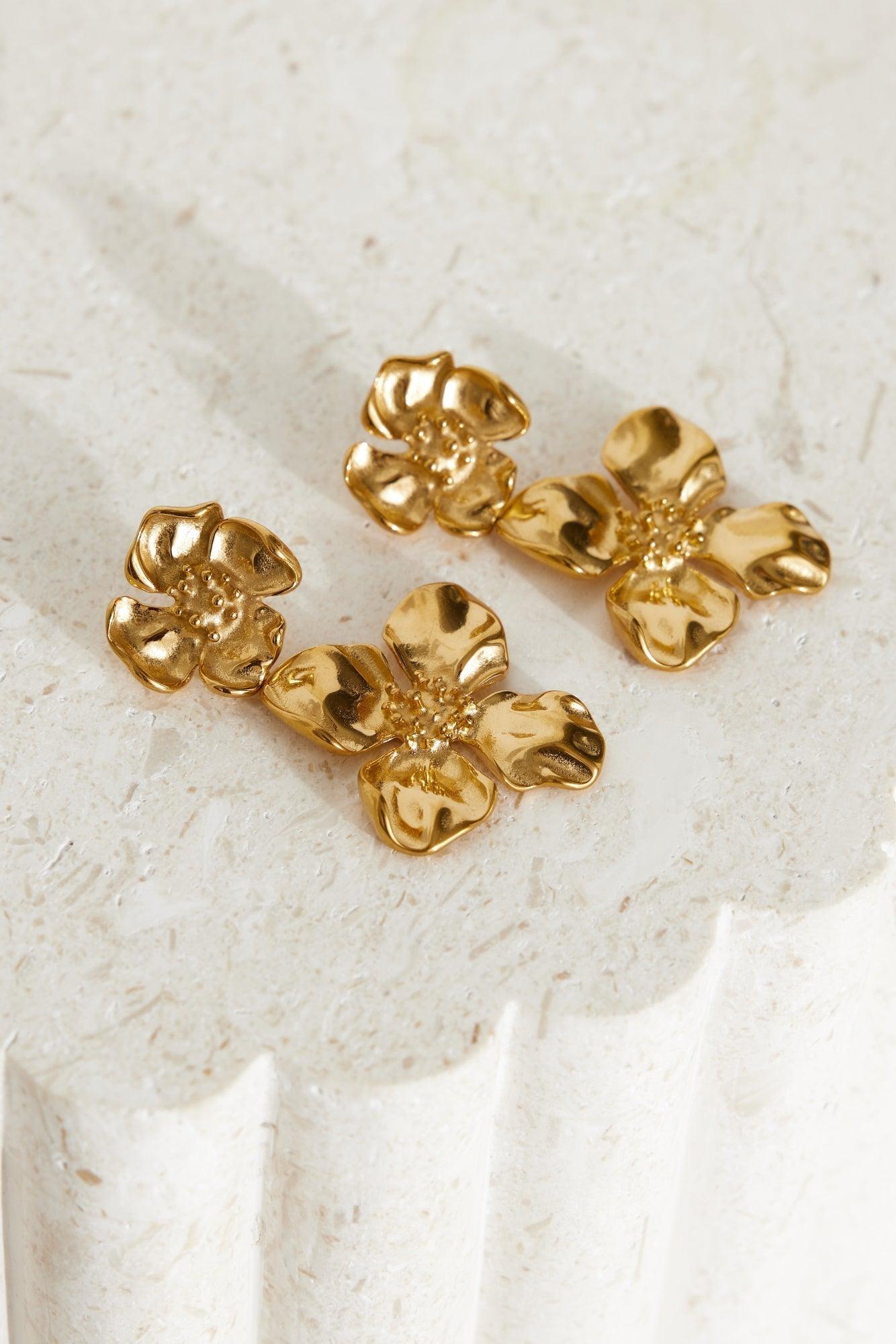18 karat forgyldt From The Forest øreringe Guld