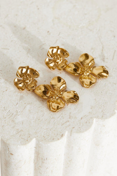 18 karat forgyldt From The Forest øreringe Guld