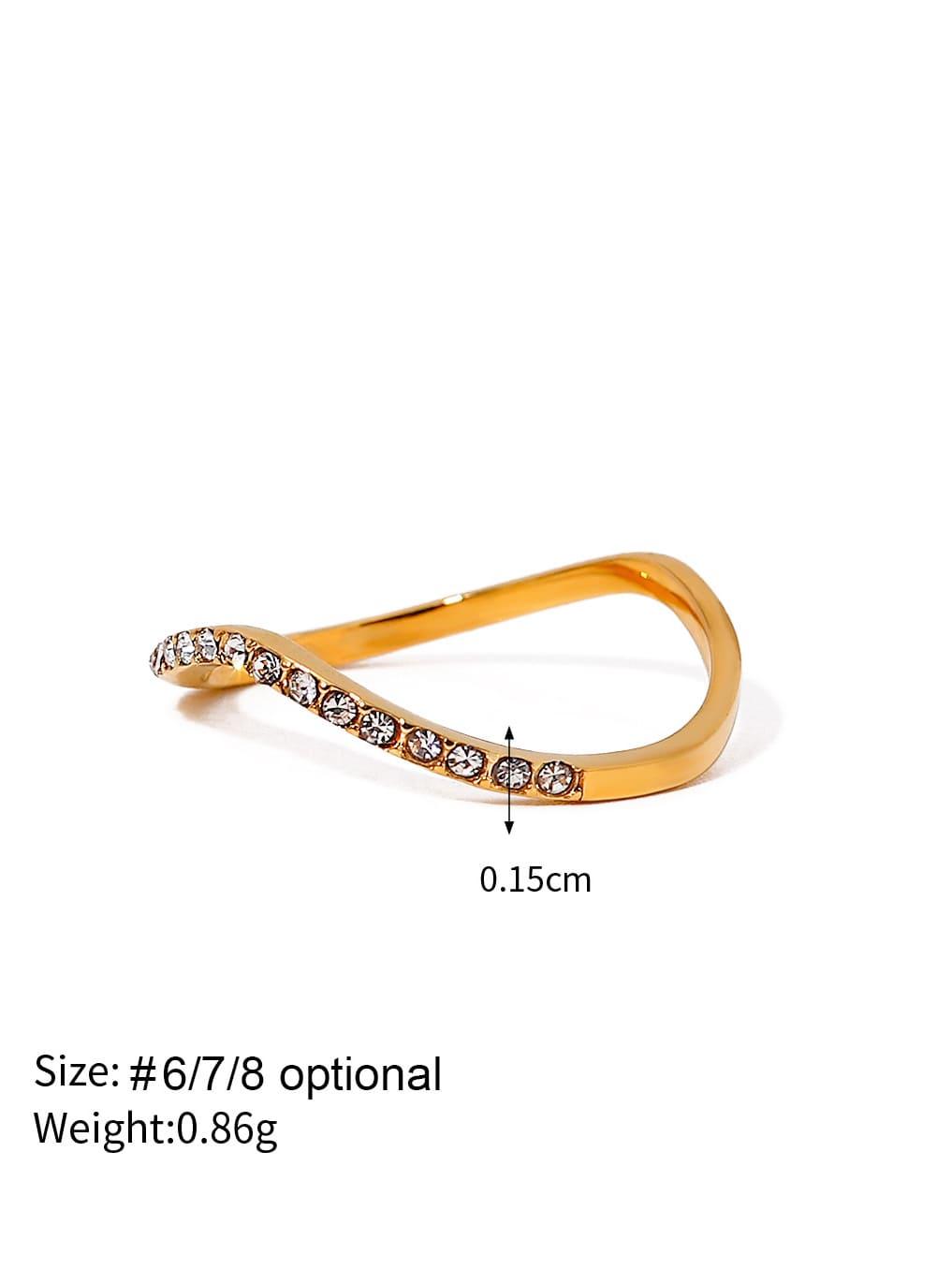Sleek Wave Line diamantindlagt ring