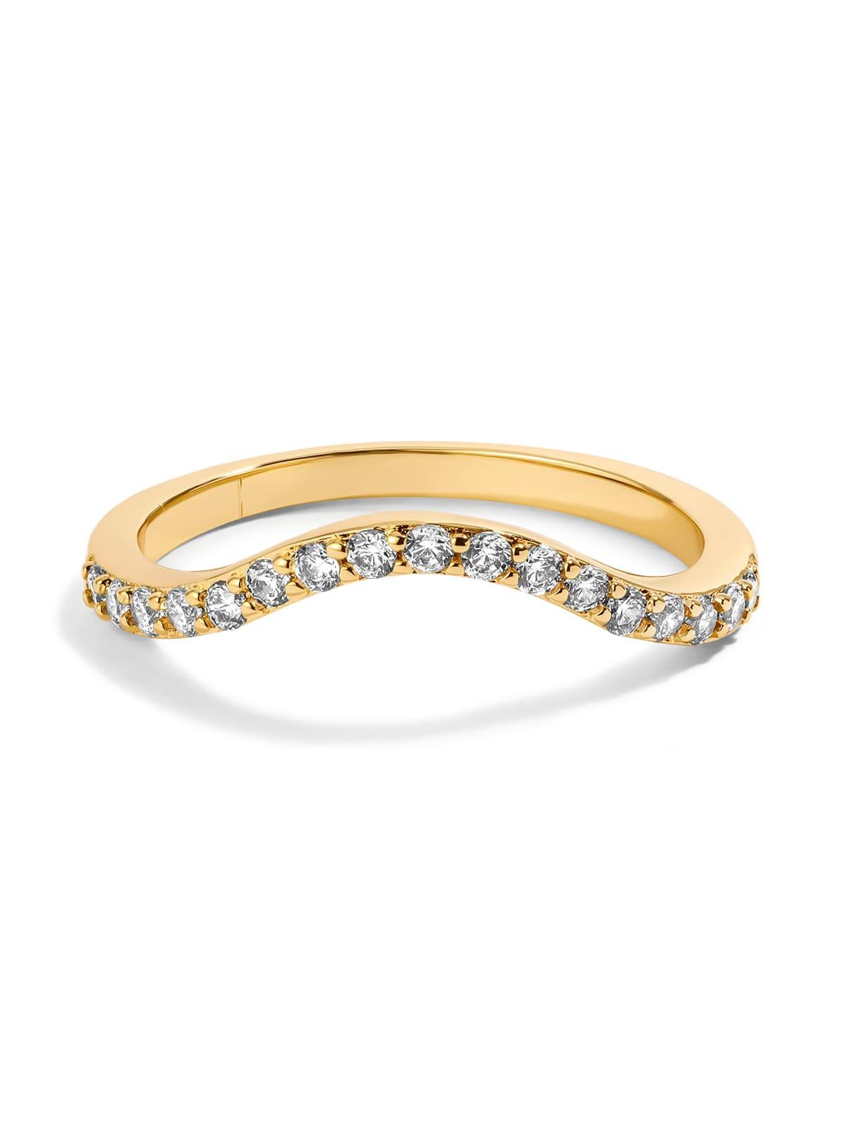 Sleek Wave Line diamantindlagt ring