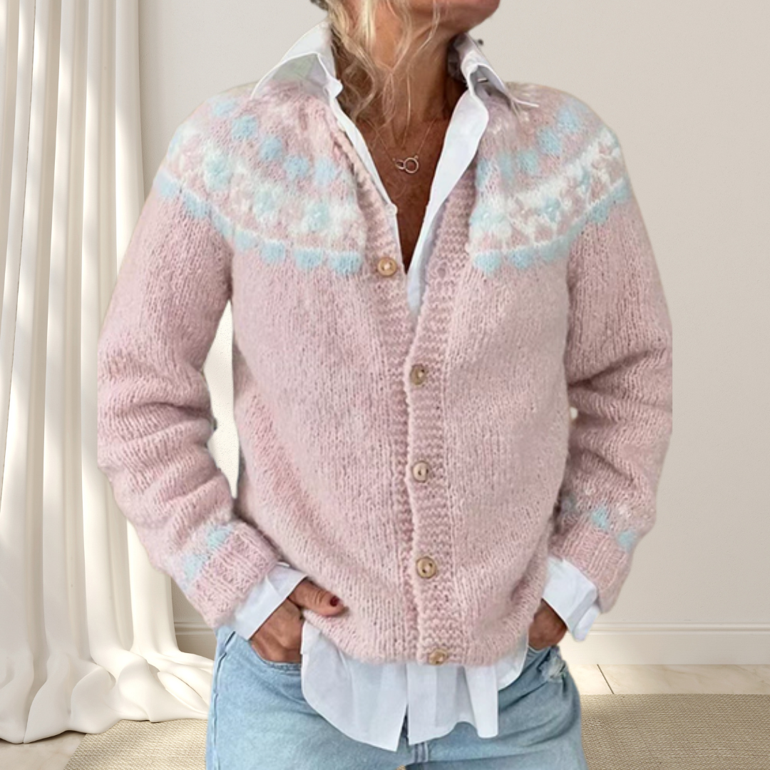 Lara | Los strikket elegant vest med mønster