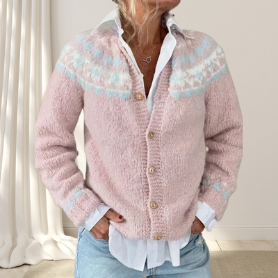 Lara | Los strikket elegant vest med mønster