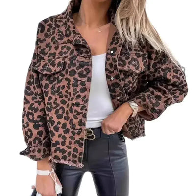 Vanessa | Leopard Denimfrakke