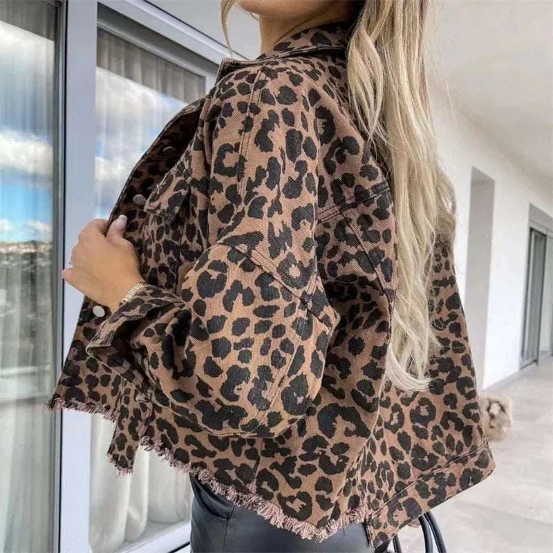 Vanessa | Leopard Denimfrakke