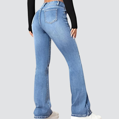 Edna | Stilfulde Højtaljede Jeans med Brede Ben